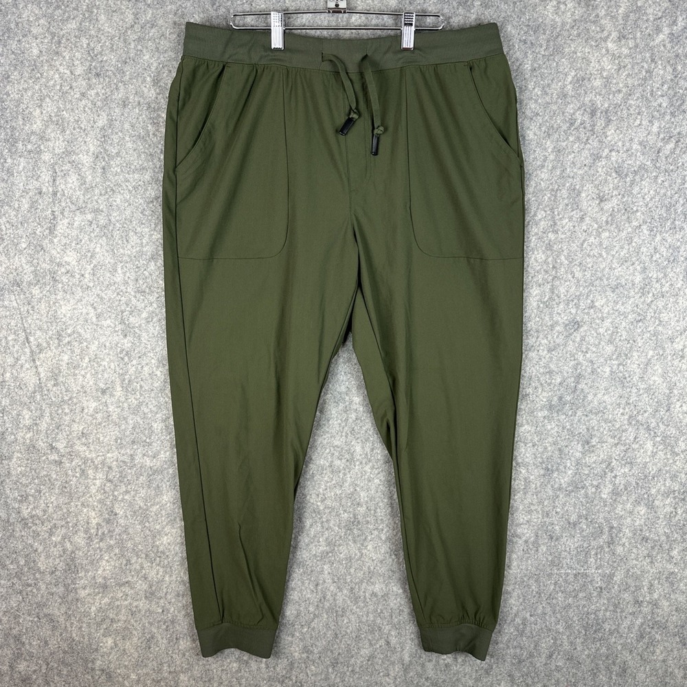 VRST Limitless Joggers Men L Dark Green Athletic Stretch Performance Tapered Leg